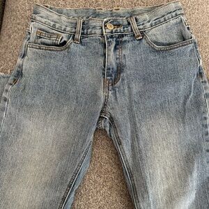 Classic Cropped Blue Denim Jeans